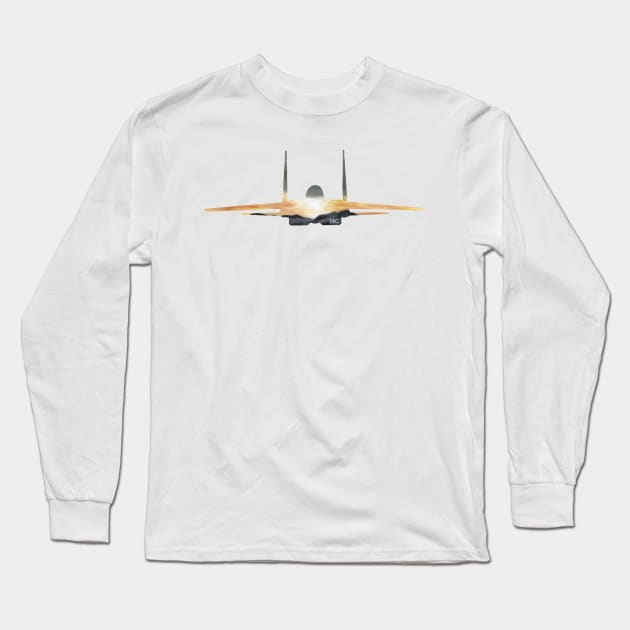 F15 Mountain Dawn Silhouette Long Sleeve T-Shirt by DSCarts